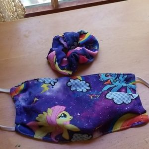 Matching My little pony scrunchie and cloth mask